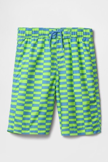 Traje De Baño Niño Green/ Blue Check