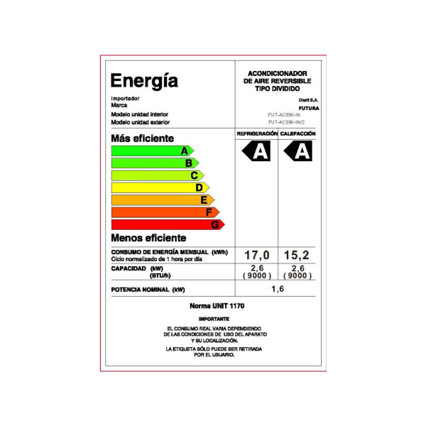 Aire Acondicionado Futura Fut-acs9k-in AIRE ACONDICIONADO PORTATIL FUTURA 9000