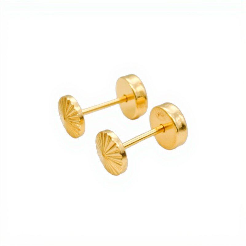 Abridores Círculo tallado-Oro 18k-Sin piedra-AB9524 sinpiedra