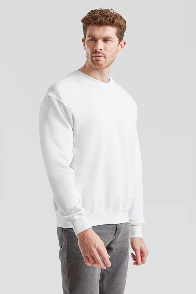 Buzo deportivo clásico escote redondo - UNISEX - Blanco 
