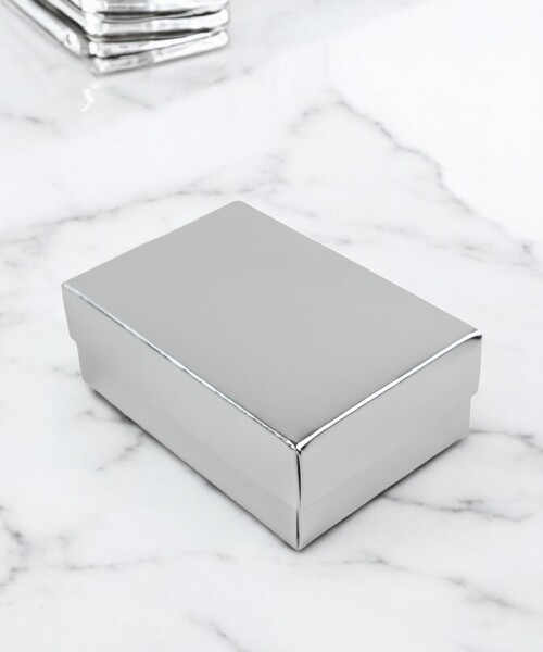 Caja laminada 03 - 8x12x4,5 cm. PLATA