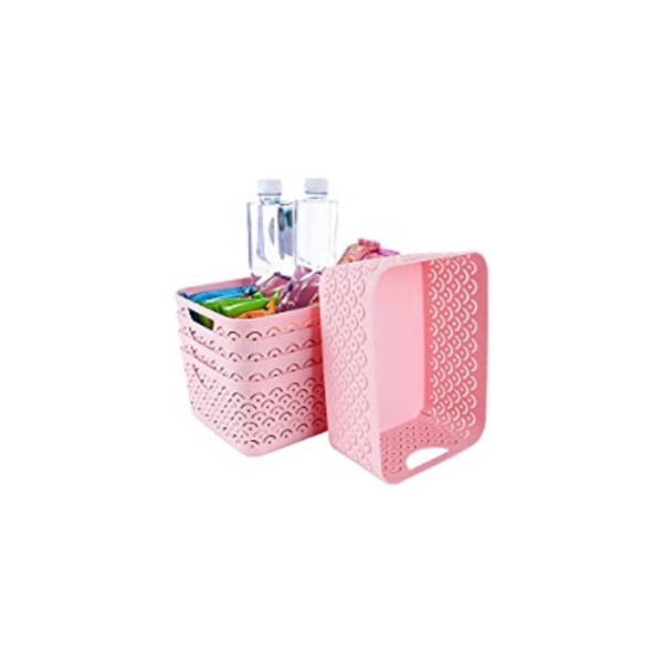 CESTO CANASTO ORGANIZADOR CALADO 34X28,5X13CM MULTICOLOR