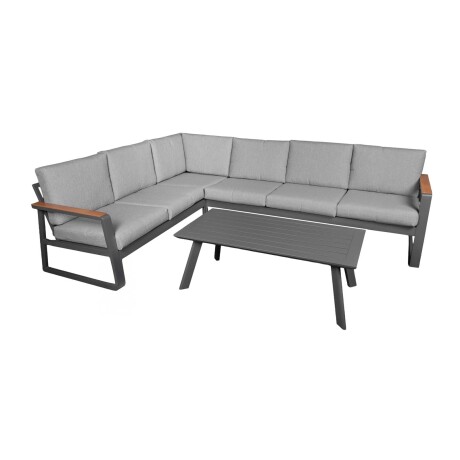 SET DE LIVING ESQUINERO ALUMINIO GRIS TENERIFE