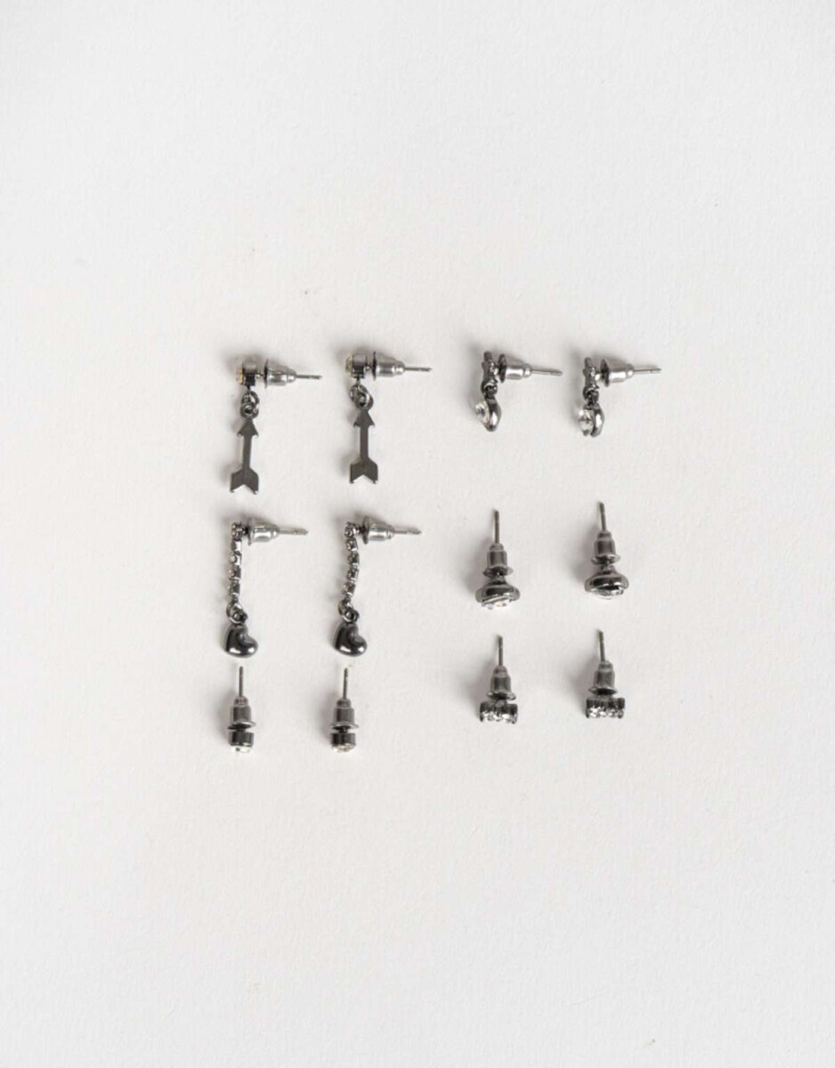 Set De Aros Con Strass - Dorado 