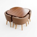 Juego de Comedor Honguito 4 Sillas 80x80cm Marrón