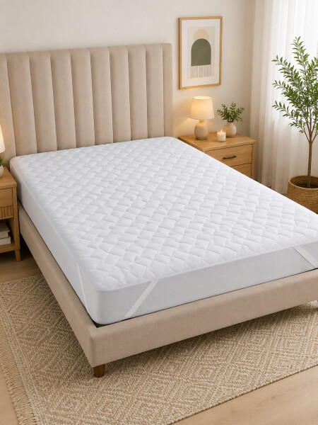 PROTECTOR DE COLCHON IMPERMEABLE BLANCO