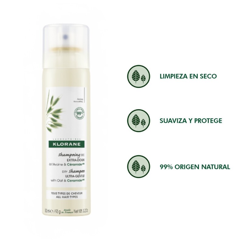 Shampoo Seco Klorane Avena 150 Ml. Shampoo Seco Klorane Avena 150 Ml.