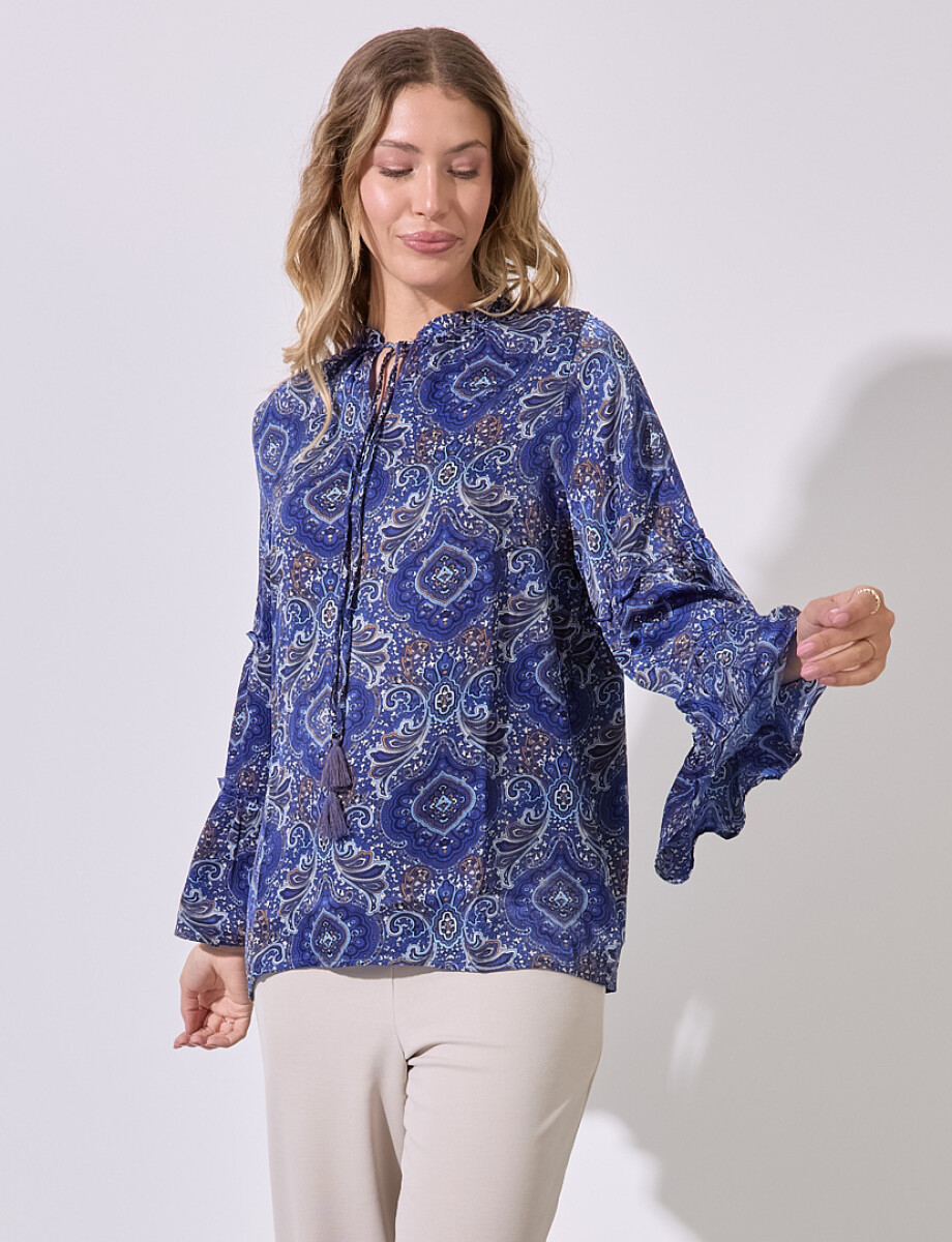 Blusa Arabescos - Azul/multi 