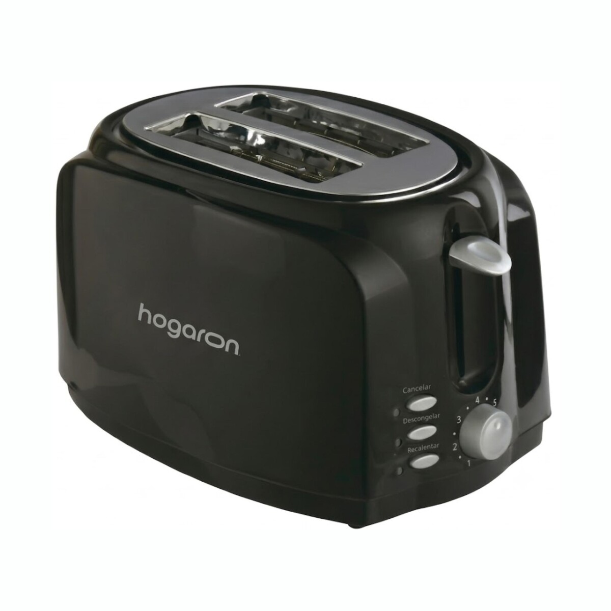 Tostadora HOGARON HGTS2BK 700W 2 Rebanadas 5 Niveles Con Función De Descongelado Y Recalentado 