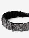 Vinchas Rígidas Strass Vincha Rígida Con Frunces. - Plateado Hematite