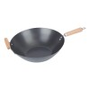 Wok antiadherente Cuori Carbone con mango y asa de madera 35cm Wok antiadherente Cuori Carbone con mango y asa de madera 35cm