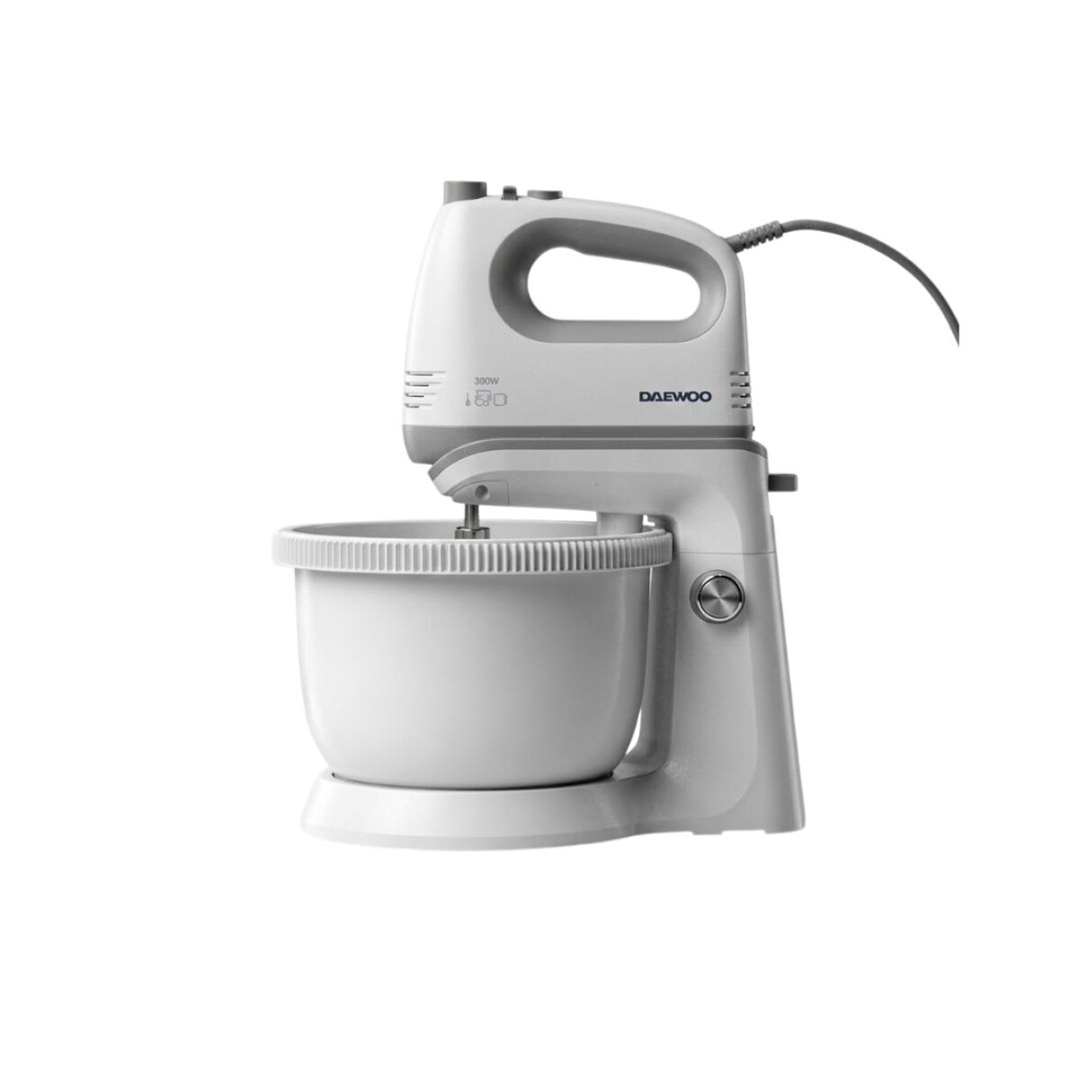 Batidora Daewoo con bowl giratorio | 5 velocidades + Turbo | Color blanco 