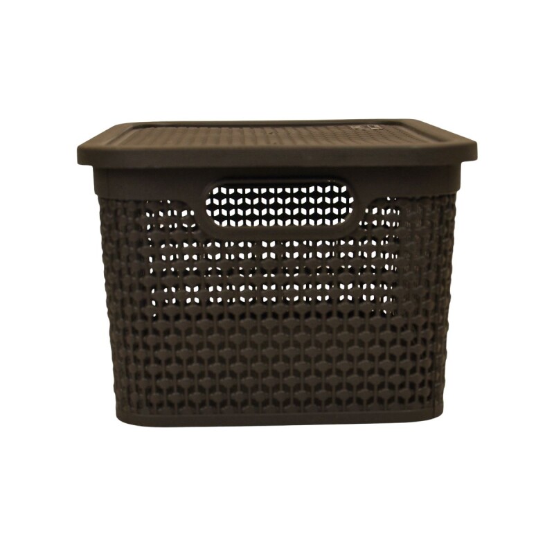 Set x2 Caja simil ratán 7,5 lts CHOCOLATE