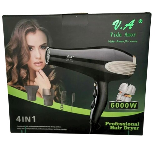Secador de Pelo Profesional 4 en 1 Vida Amor – 6000W N/a