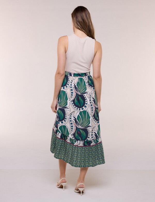 Vestido Combinado Con Lazo BEIGE/MULTI