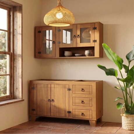 Mueble De Cocina Madera - Aéreo Alacena - Bajo Mesada Roble