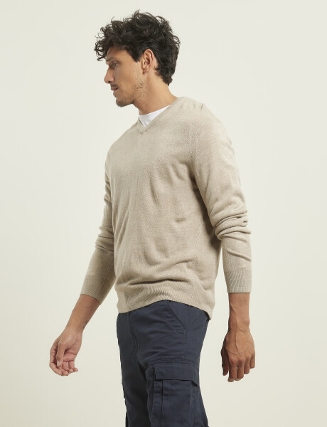 470313 SWEATER V HARRINGTON URBAN Beige Melange