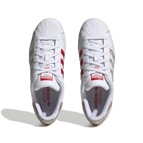 Championes Adidas de Dama - SUPERSTAR - ADHQ1918 WHITE/WONDER WHITE/BETTER SCARLET