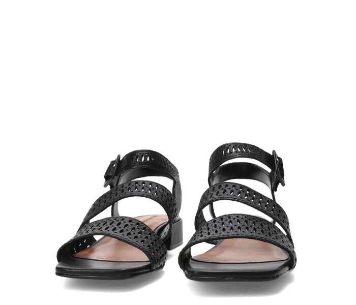 Sandalias de Mujer Bottero Cuero Calado Negro