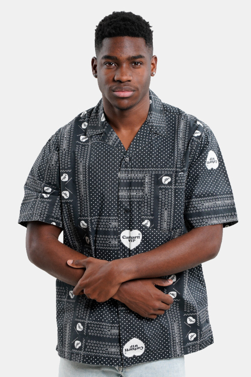 S/S Heart Bandana Shirt Negro