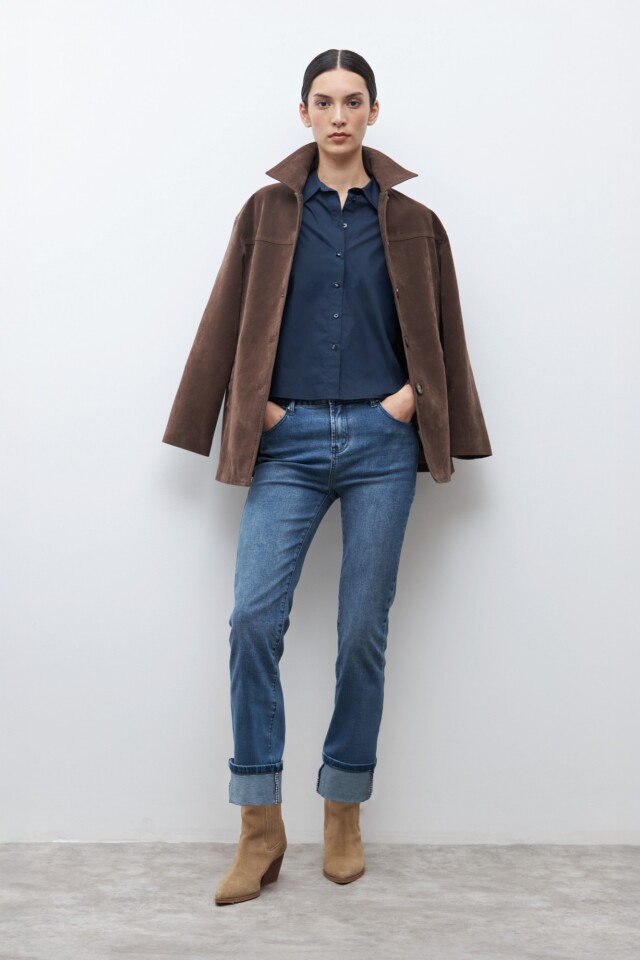 Camisa manga corta azul marino