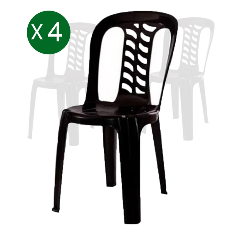 PACK DE 4 SILLAS BISTRO APILABLE S/POSABRAZOS Pack De 4 Sillas Bistro Apilable S/posabrazos
