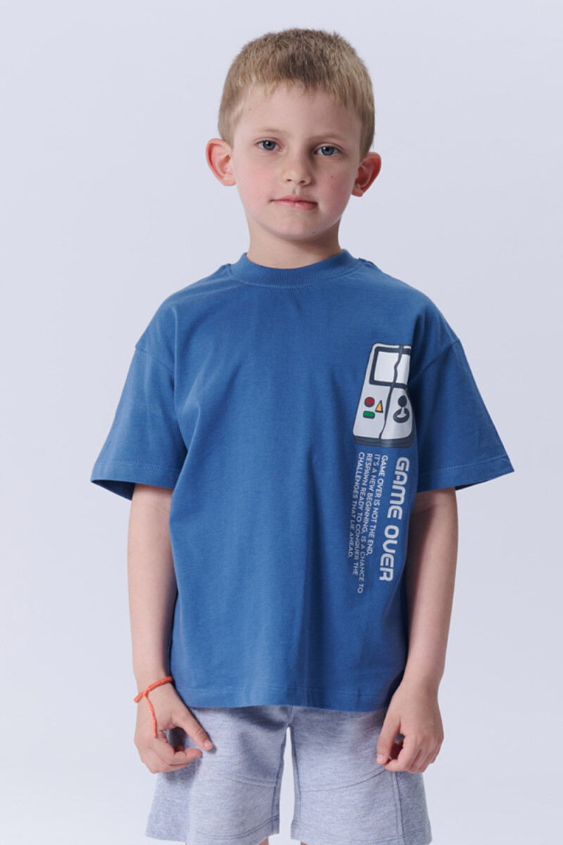 Remera Algodón - Gamer Azul 