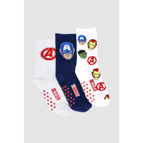 Pack x3 medias algodón infantil media caña avengers super heroes Variante 26