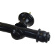 Barrote cortina de metal 1,5 m + 2 Soportes NEGRO
