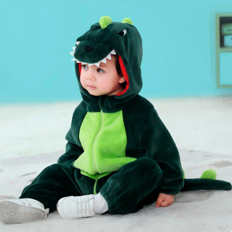 Pijama Disfraz Infantil Dinosaurio Verde Oscuro