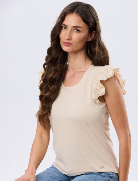 REMERA LISA DE ALGODÓN Beige