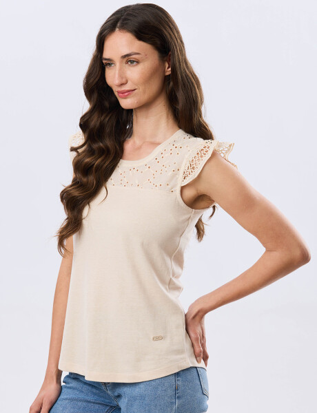REMERA LISA DE ALGODÓN Beige