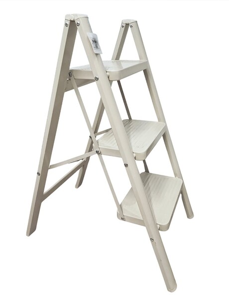 ESCALERA DE 3 NIVELES METAL 39x59x76CM BEIGE ESCALERA DE 3 NIVELES METAL 39x59x76CM BEIGE