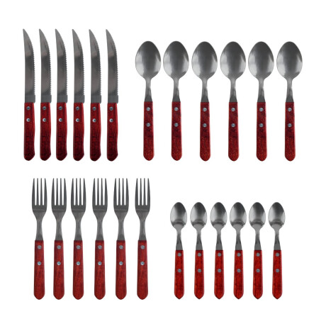 Juego de cubiertos x24 madera Martinazzo Juego de cubiertos x24 madera Martinazzo