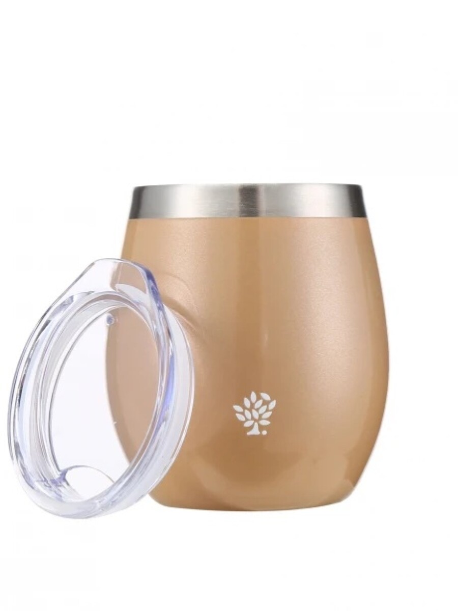 Mate Terrano Flap con Tapa Acero Inoxidable - ORO 