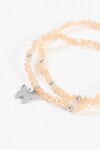 Pulsera cuentas dije mariposa acero naranja