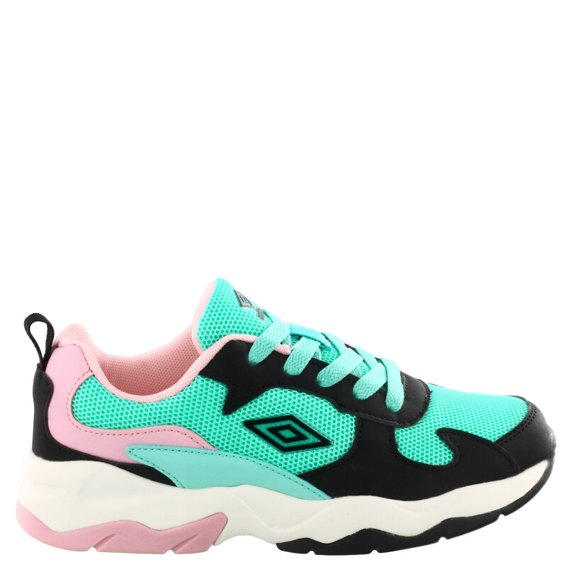 Championes de Niños Umbro Orbit Verde Agua - Negro - Rosa
