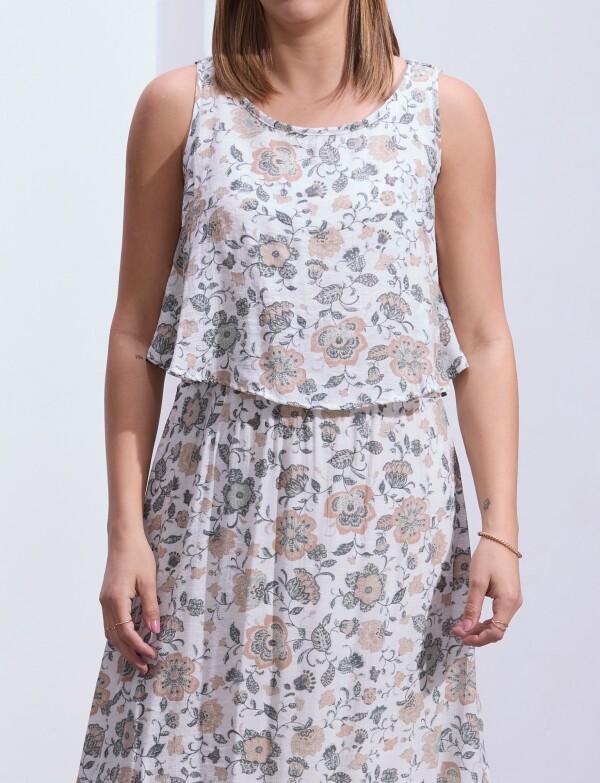Vestido Maxi Printed CRUDO/MULTI