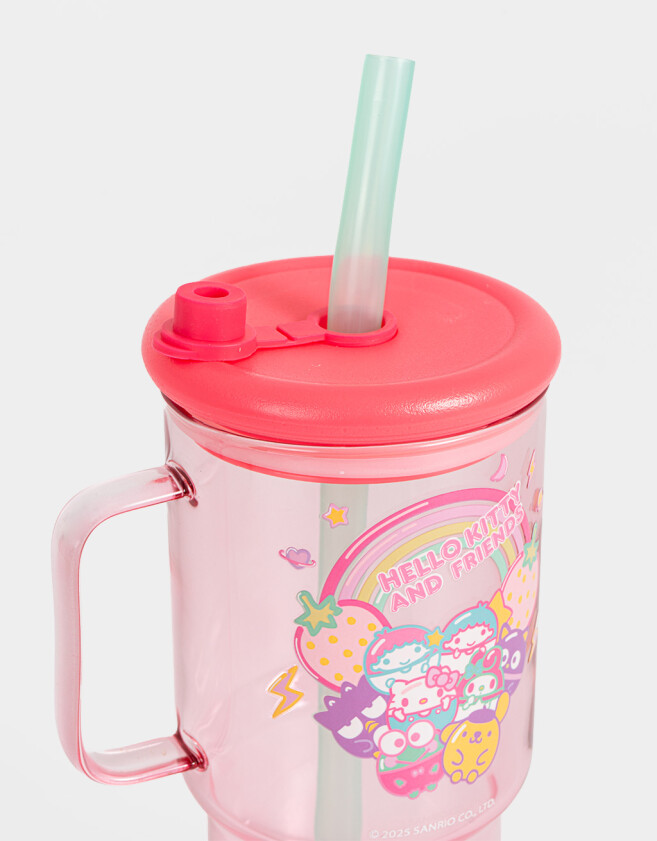 Accesorios Cocina Vidrio Vaso De Vidrio "hello Kitty" - Fucsia Claro
