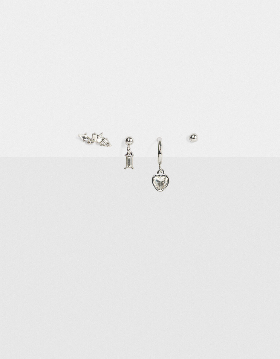 Set De Aros Con Strass 