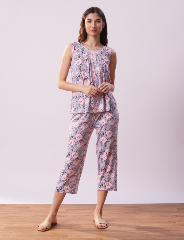 Pijama C/capri GRIS/MULTI