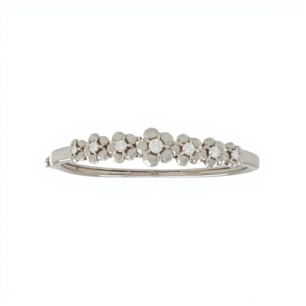 Brazalete Flores-Plata 925-Piedra Zirconia-BR3035 conpiedra