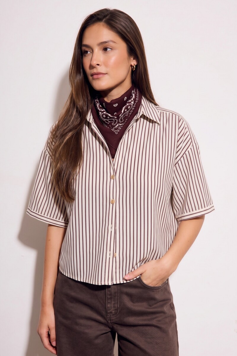 Camisa Rayada Burdeos