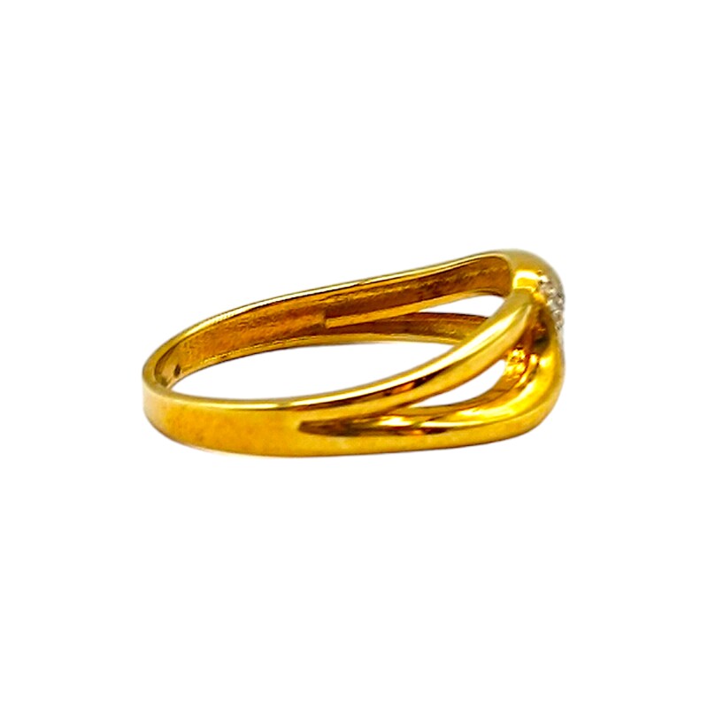 Anillo Entrelazado-Oro Bajo-Piedra Zirconia-AN8102 conpiedra