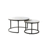 Set 2 mesas auxiliares ratonas tipo nido Doncaster Negro/blanco