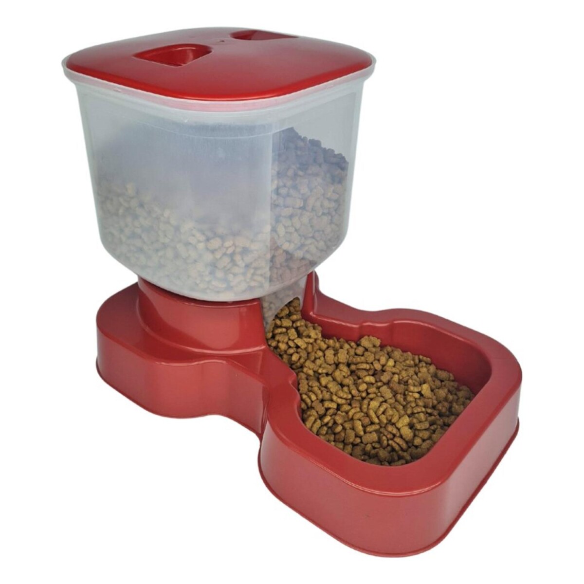 Comedero Automático Dispensador Alimento 8 Litros Mascotas - Variante Color Rojo 