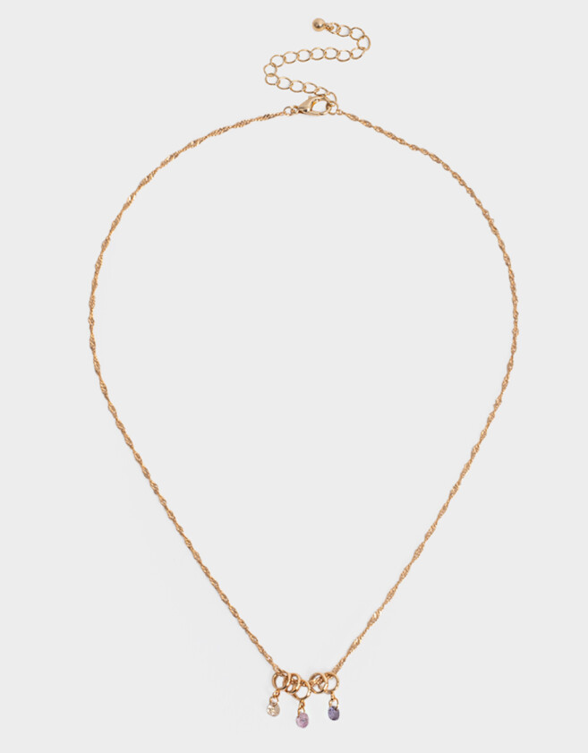 Cadena Corta con Dije Strass Crystal Cadena Corta Con Dije Strass Crystal - Dorado