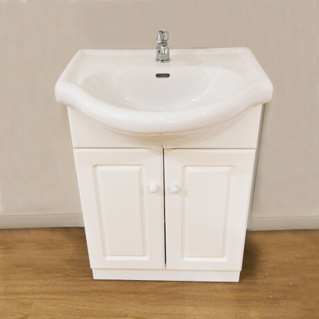 MOBILIARIO BAÑO VANITY DOS PUERTA LABRADA MADERA BLANCO CON 000