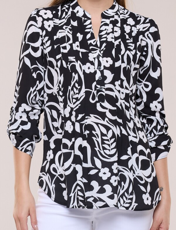Blusa Print NEGRO/BLANCO