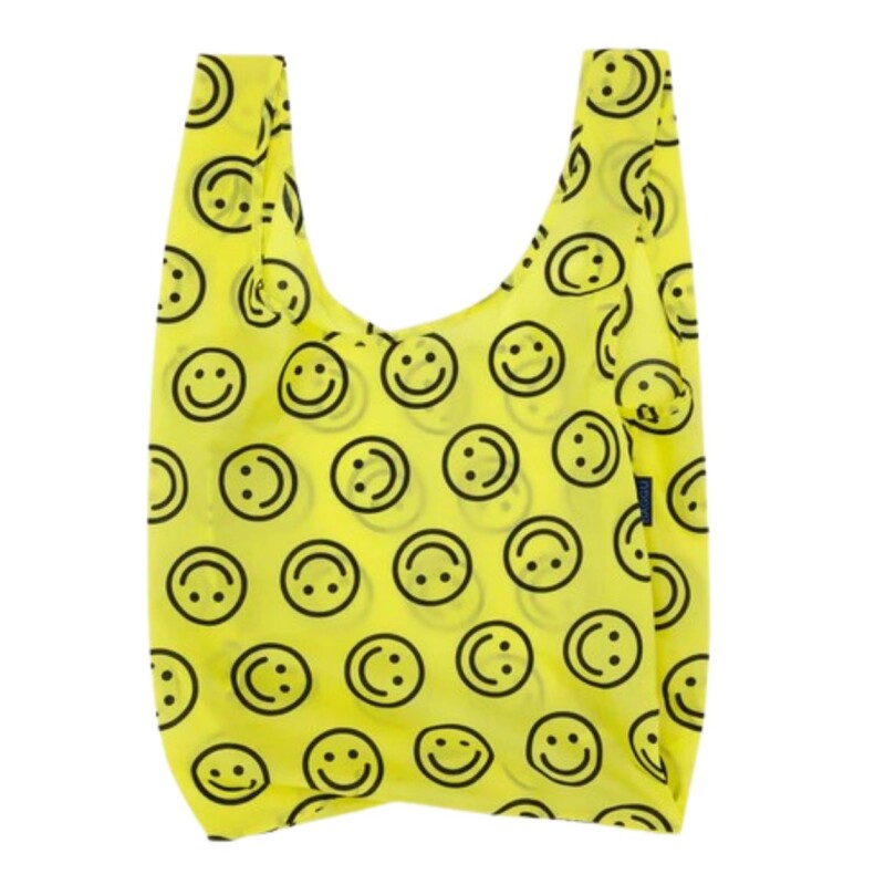 Bolsa Re-utilizable de Nylon Reciclado, Impermeable Yellow Happy